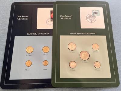 咖啡豆•收藏 2025年Jan_22th世界各国富兰克林套币拍卖 - 几内亚/沙特阿拉伯-世界各国UNC硬币套币富兰克林包装