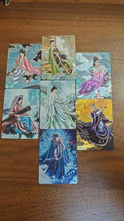 光影卡牌第28期，各家亲签，各家套卡，持续收拍品 - 燎原武林志粗闪人物卡，一套7张如图