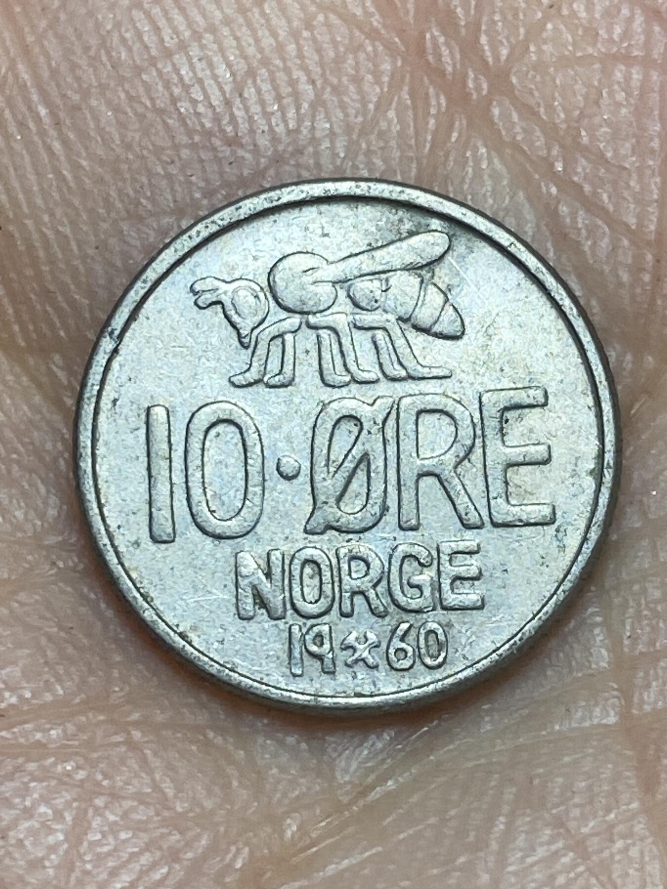 2026年第九场(总第一百七十八场）外国好品散币场(免佣金) 挪威🇳🇴1960年10欧尔(奥拉夫五世第一套第二版)