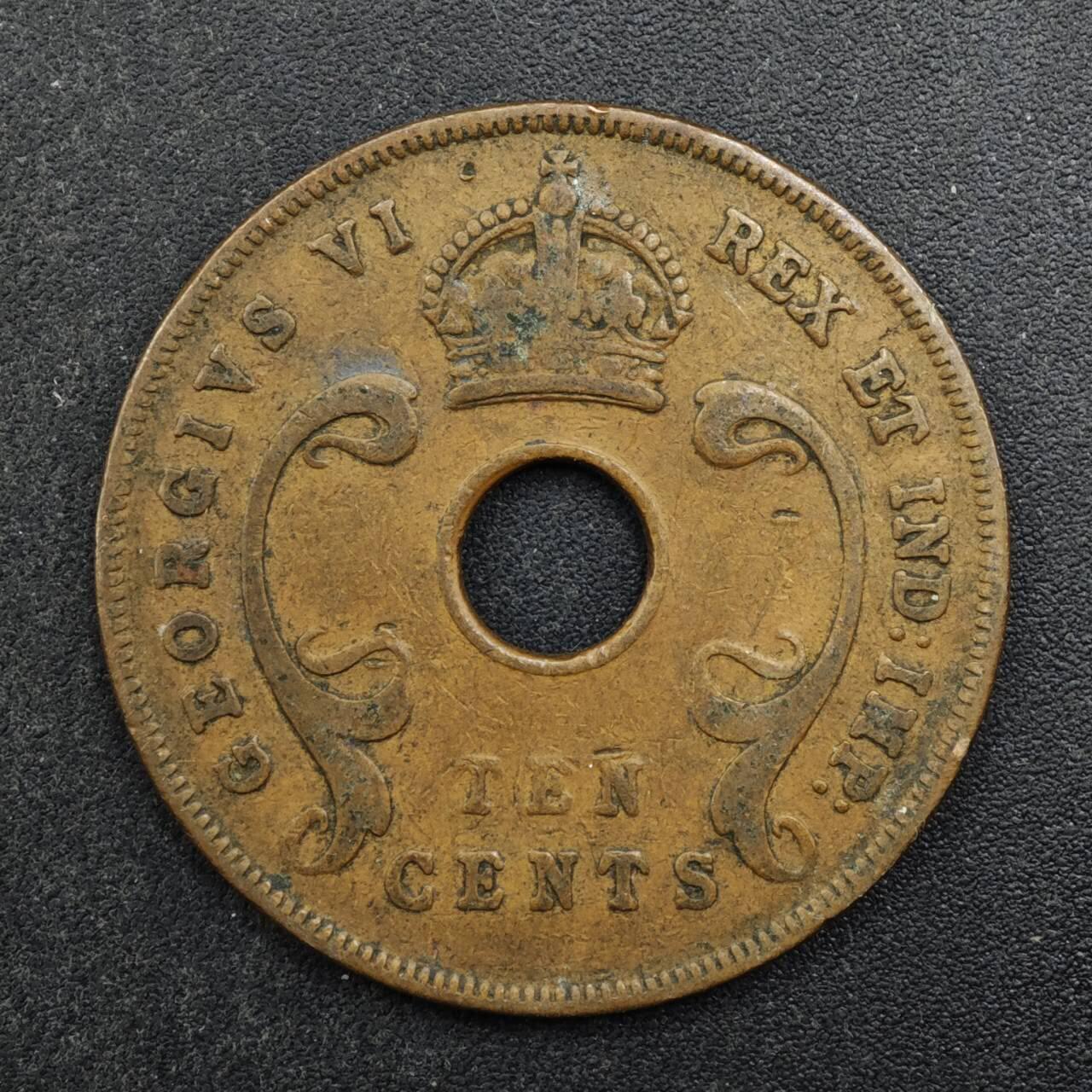 【淘币小摊】实时拍第八百四十九拍   散币银币场   满百包邮可预留二周 每周一统一发货   英属东非1942年乔治五世10分铜币