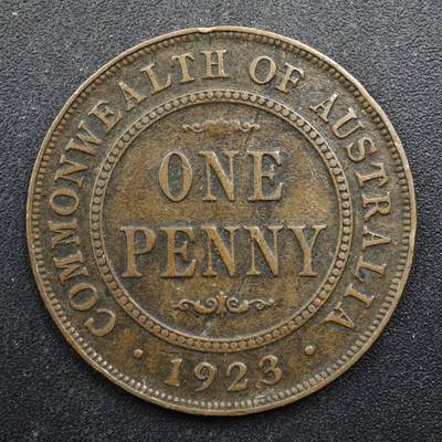 【淘币小摊】实时拍第八百四十九拍   散币银币场   满百包邮可预留二周 每周一统一发货   - 澳大利亚1923年乔治五世1便士铜币