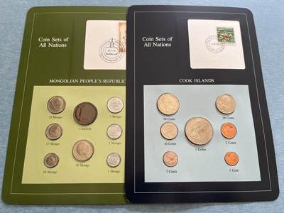 咖啡豆•收藏 2025年Jan_22th世界各国富兰克林套币拍卖 - 蒙古/库克群岛-世界各国UNC硬币套币富兰克林包装