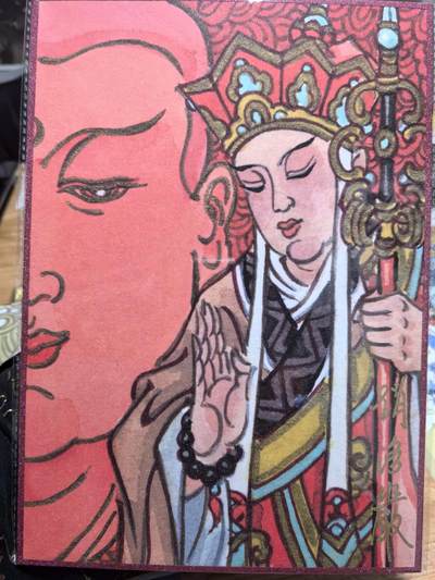 夜之极第三十八期 （1月17日周六晚9点截拍，欢迎竞拍） - 【亲签】北京GAF 赵洛严 版画西游记 唐三藏