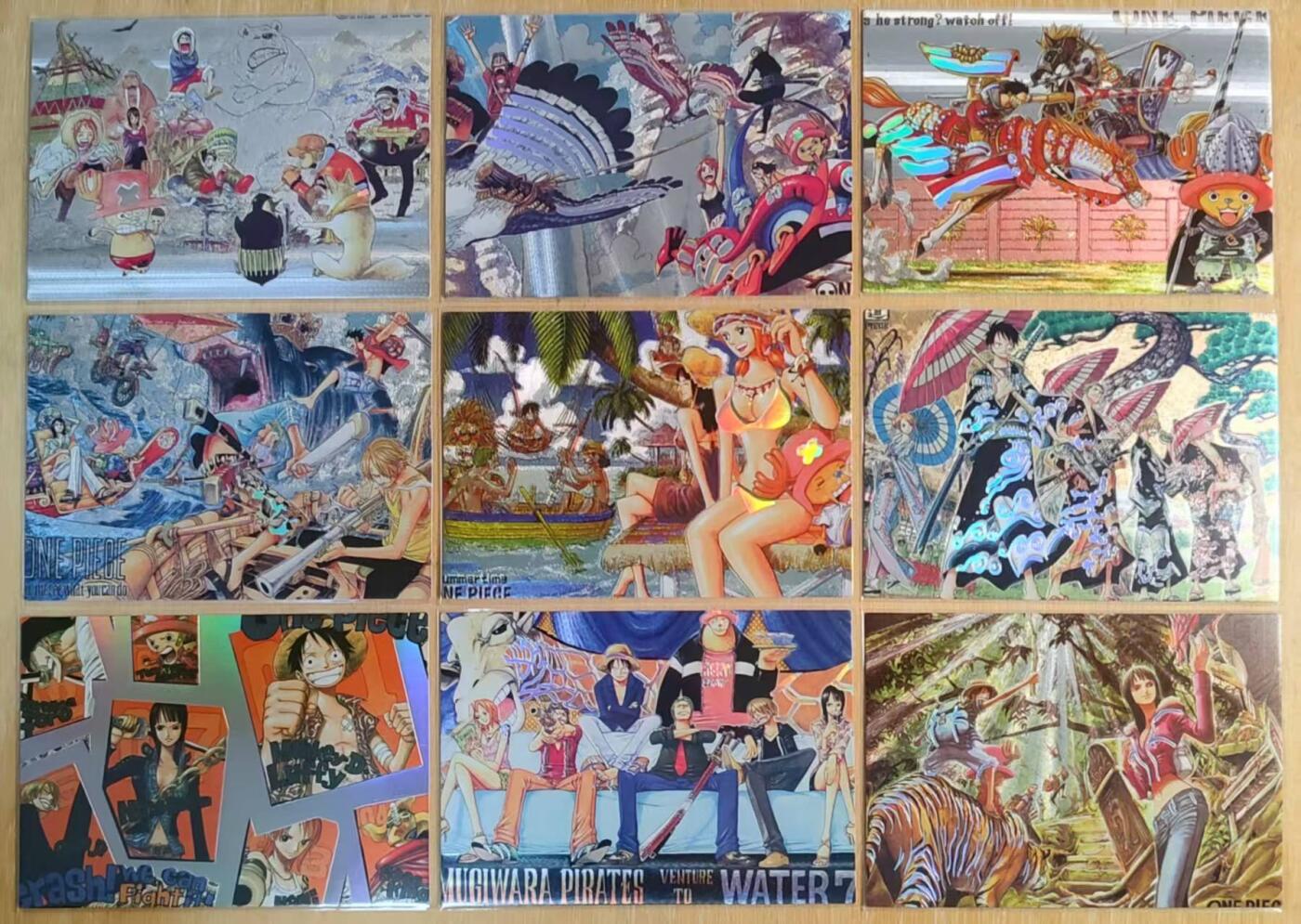 满200包邮！！龙虎卡牌-七二场（满200元包邮，无佣金，每周六结拍，欢迎送拍） 粗闪9张 海贼王卷头典藏卡 第五弹 一套 (卡背是漫画分镜)