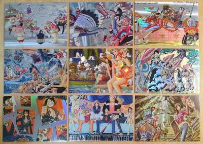 满200包邮！！龙虎卡牌-七二场（满200元包邮，无佣金，每周六结拍，欢迎送拍） - 粗闪9张 海贼王卷头典藏卡 第五弹 一套 (卡背是漫画分镜)