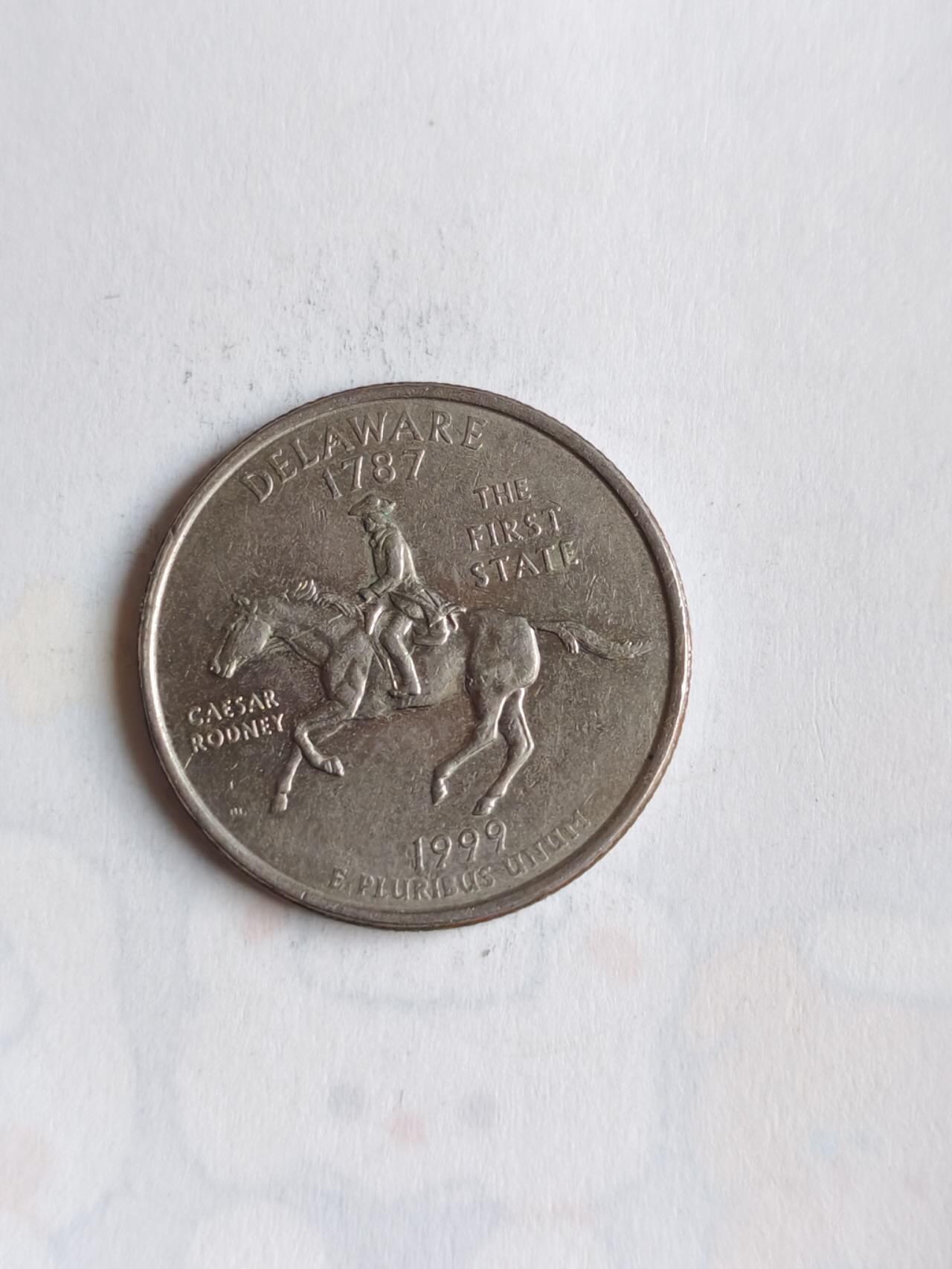 外国硬币 美国1999年启动50州纪念25分币计划，每年发行5枚代表不同州的纪念币