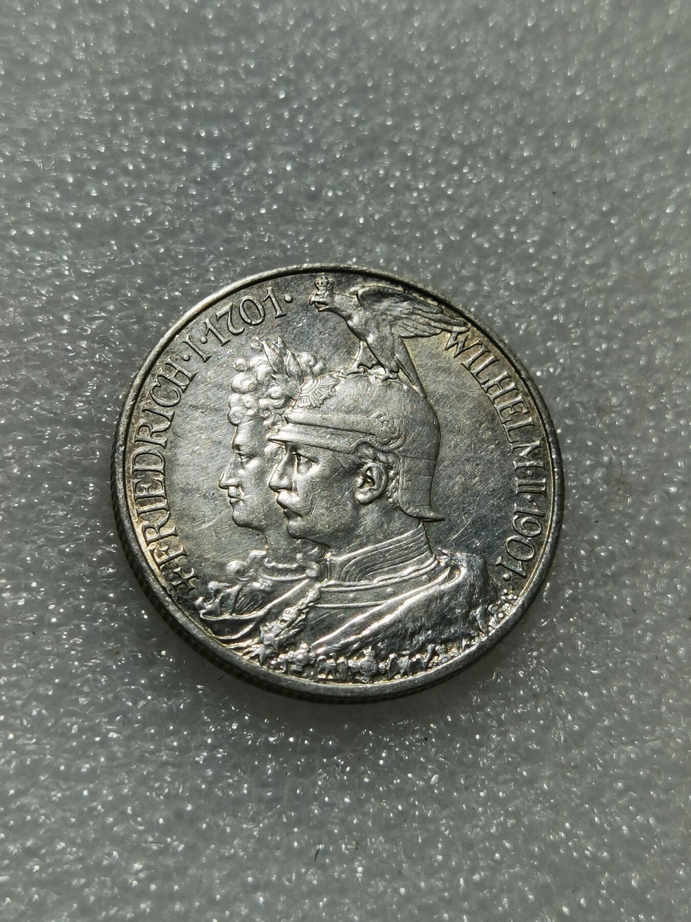 天下钱庄专场欢迎参拍 德国普鲁士建国200周年2马克银币