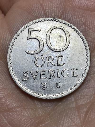 2026年第九场(总第一百七十八场）外国好品散币场(免佣金) - 瑞典🇸🇪1968年50欧尔(古斯塔夫六世第二版，U标)