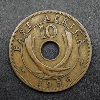 【淘币小摊】实时拍第八百四十九拍   散币银币场   满百包邮可预留二周 每周一统一发货   - 英属东非1956年伊丽莎白二世10分铜币