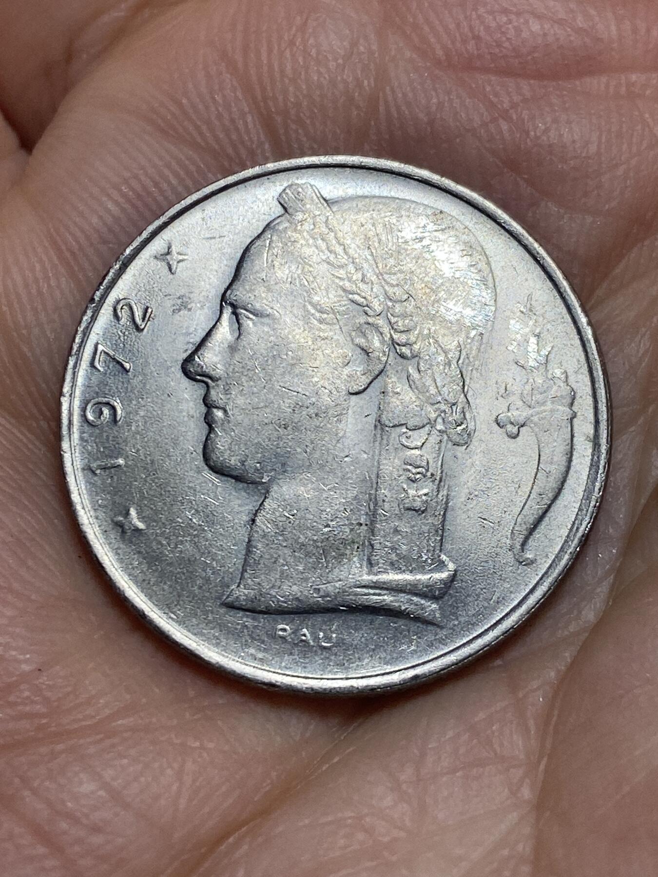 2026年第九场(总第一百七十八场）外国好品散币场(免佣金) 比利时🇧🇪1972年5法郎(博杜安一世时期，荷语版)