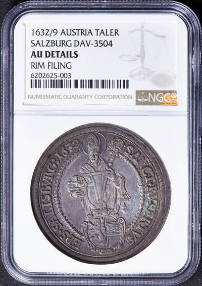 【俄甄集藏】“万象更新、马呈祥瑞”迎新春俄甄精品场-2026年(047)01-21 星期三 晚 19:30 全场包邮 - 神圣罗马帝国-奥地利萨尔茨堡主教区1632年骑字版1泰勒大银币，NGC AUD，原味五彩酱彩老包浆，味道一流