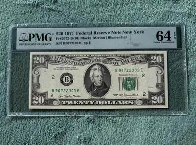 【礼羽收藏】🌏世界钱币拍卖第120期 - 美国 1977年20美元 联邦储备券 PMG64EPQ