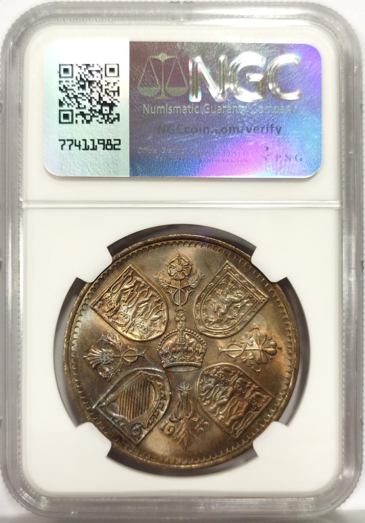 博洋堂世界钱币拍卖第157期（全场包邮） NGC MS65 英国1953年伊丽莎白二世登基纪念克朗，高分带彩
