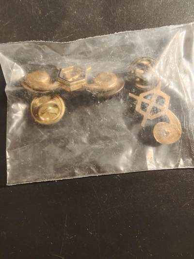 老王徽章第177期 - 美国防化兵领章一组    掉了一个支架