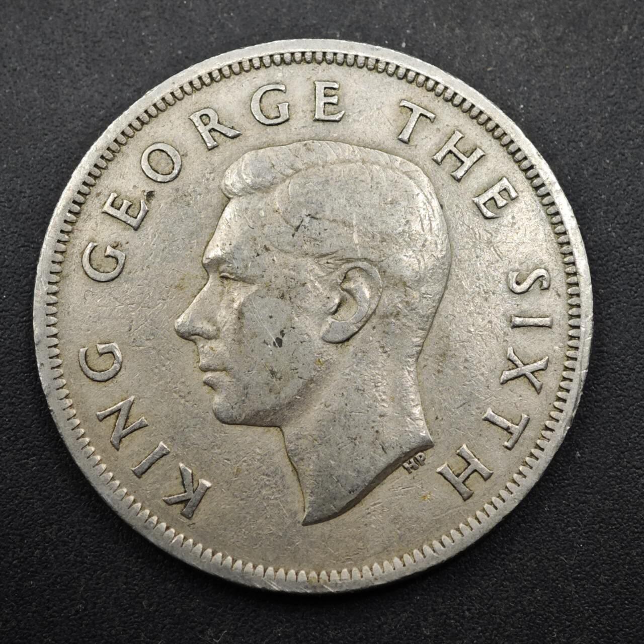 【淘币小摊】实时拍第八百四十九拍   散币银币场   满百包邮可预留二周 每周一统一发货   新西兰1949年乔治六世半克朗镍币