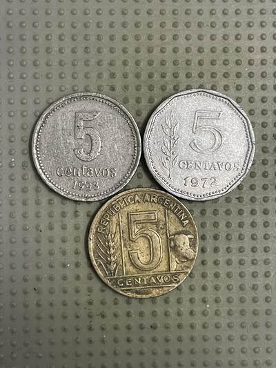 2026年第13场各国散币拍卖（总第163场） - 阿根廷5分3枚