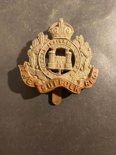 老王徽章第177期 - 英国萨福克步兵团帽徽     一战时期