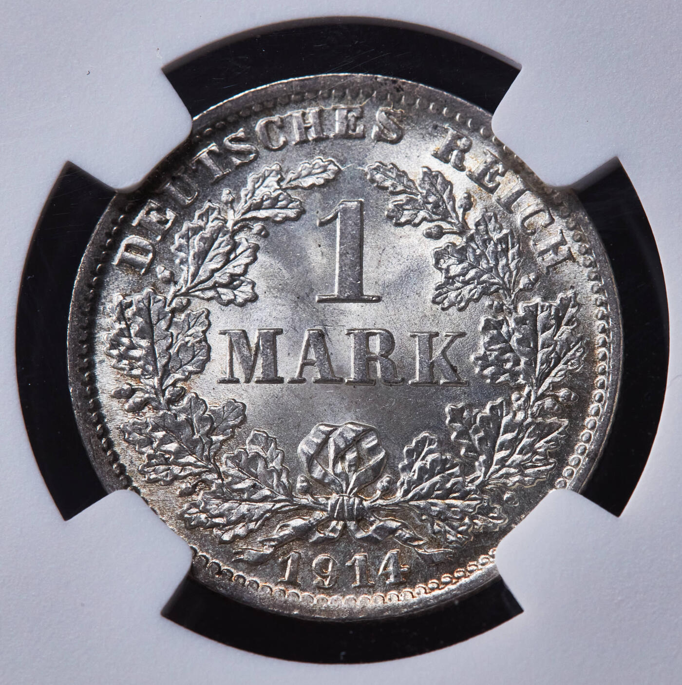 【俄甄集藏】“万象更新、马呈祥瑞”迎新春俄甄精品场-2026年(047)01-21 星期三 晚 19:30 全场包邮 德国1914年D版1马克银币，NGC MS67，底板凝霜，无懈可击的车轮转光，顶级分数