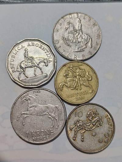 外国硬币 - 马类题材外国硬币一组