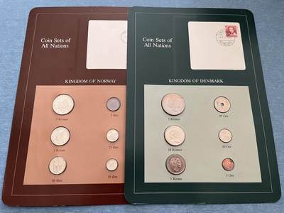 咖啡豆•收藏 2025年Jan_22th世界各国富兰克林套币拍卖 - 挪威/丹麦-世界各国UNC硬币套币富兰克林包装