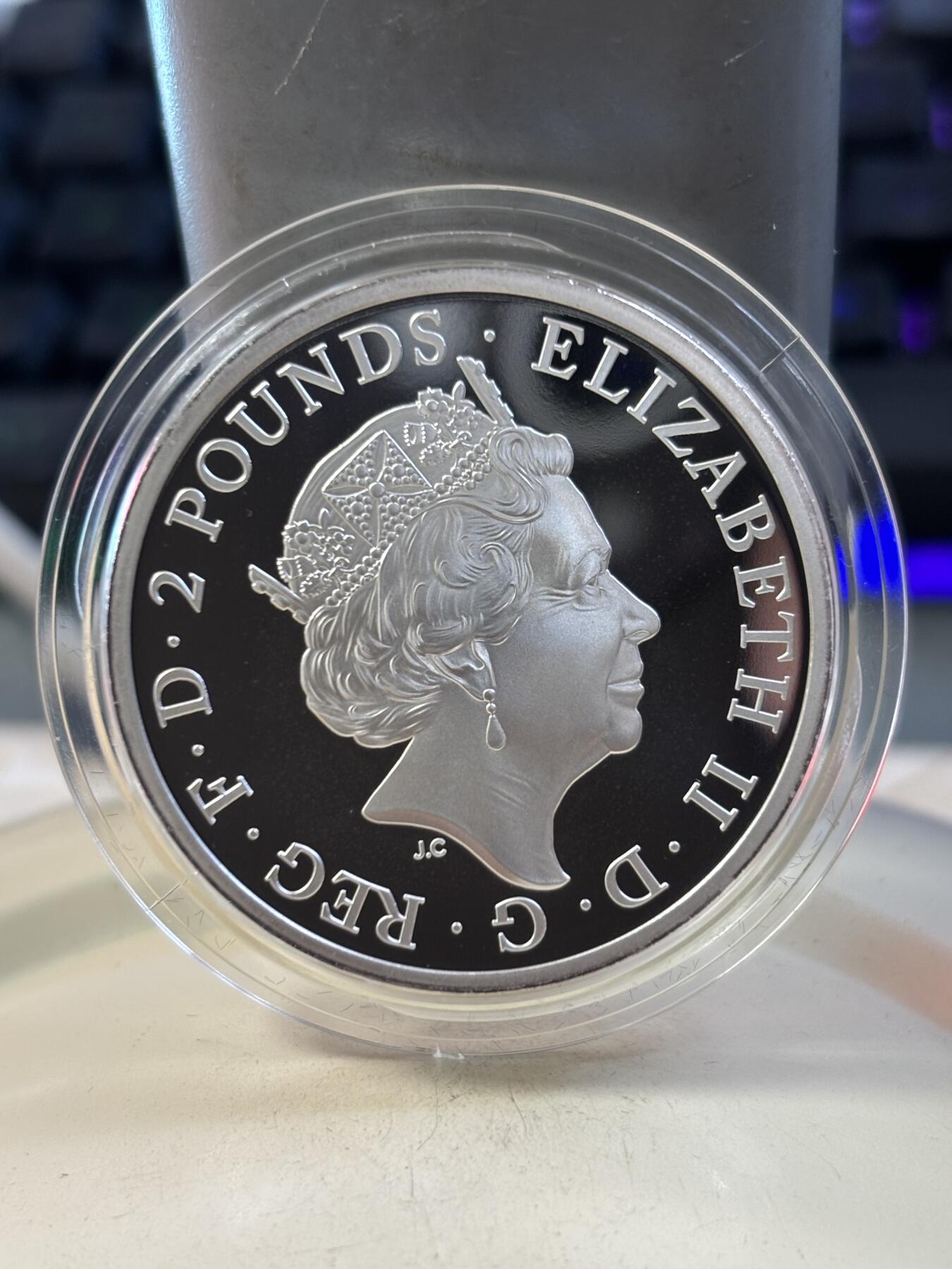 第188期拍卖 英国2022纹章皇家兽系列1西摩黑豹精制1盎司银币，999银，发行6000枚