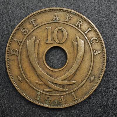 【淘币小摊】实时拍第八百四十九拍   散币银币场   满百包邮可预留二周 每周一统一发货   - 英属东非1941年乔治五世10分铜币