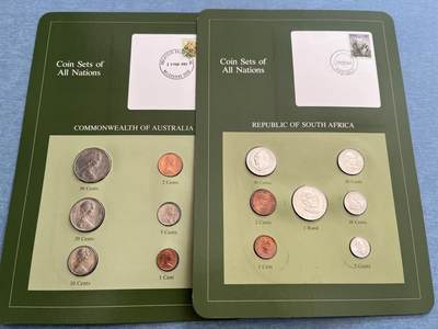 咖啡豆•收藏 2025年Jan_22th世界各国富兰克林套币拍卖 - 澳大利亚/南非-世界各国UNC硬币套币富兰克林包装