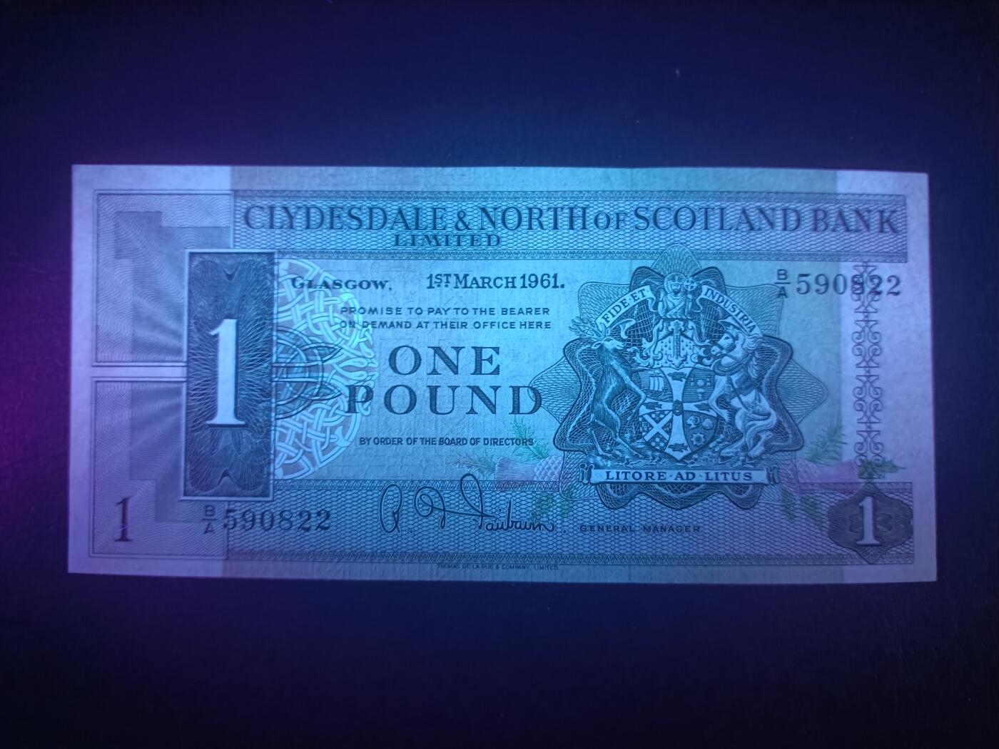 2026一月第三期，总213期 苏格兰克莱斯戴勒和北方银行1961年1镑UNC无47，稀有的两家银行短暂联合发钞时期产物，之后北方银行并入克莱斯戴勒银行