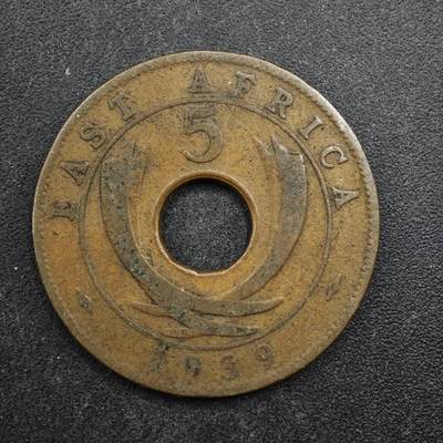 【淘币小摊】实时拍第八百四十九拍   散币银币场   满百包邮可预留二周 每周一统一发货   - 英属东非1939年乔治六世5分铜币