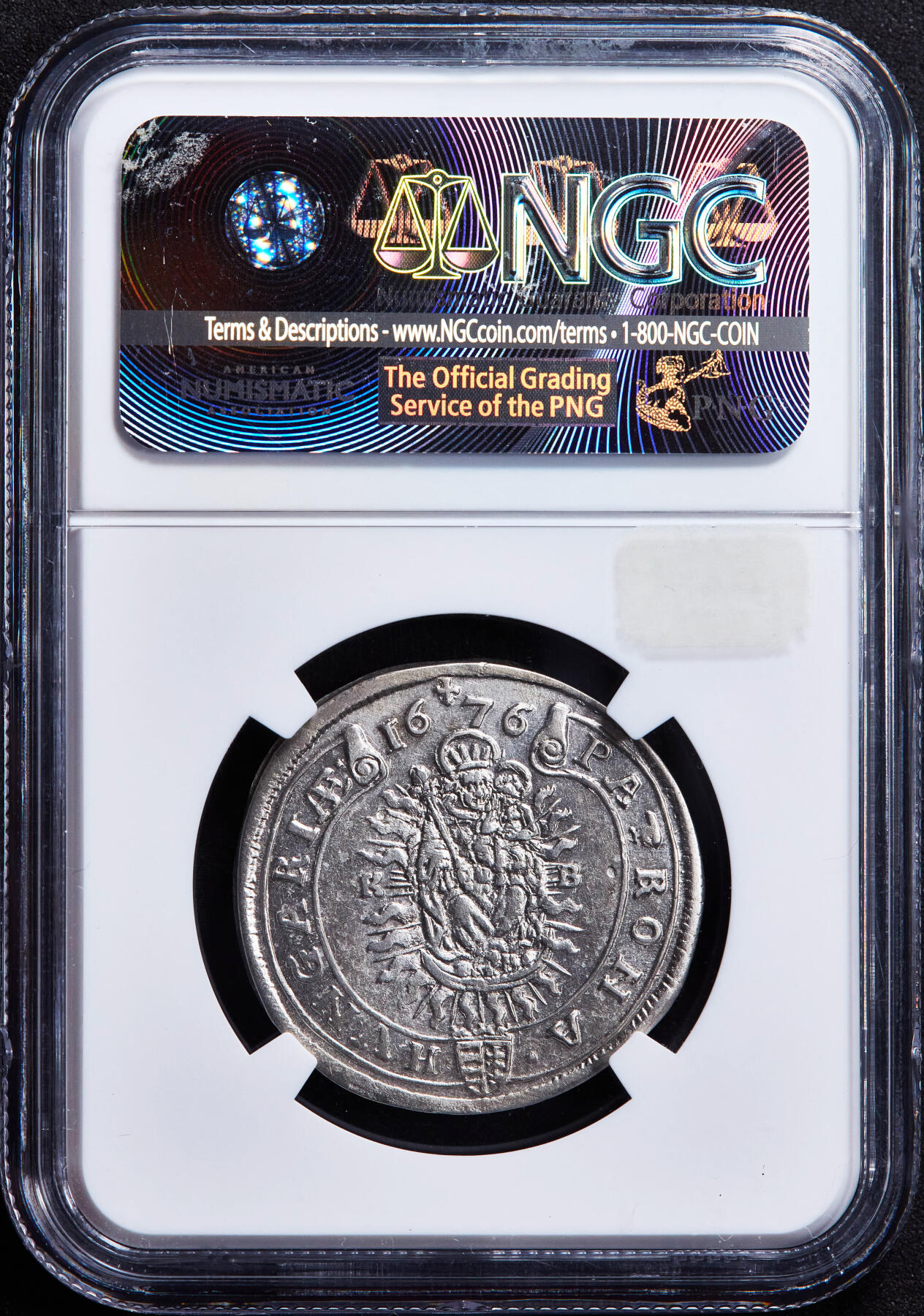 【俄甄集藏】“万象更新、马呈祥瑞”迎新春俄甄精品场-2026年(047)01-21 星期三 晚 19:30 全场包邮 神圣罗马帝国-匈牙利1676年利奥波德一世KB版15克鲁泽银币，NGC AU53，细节犀利，原光品相