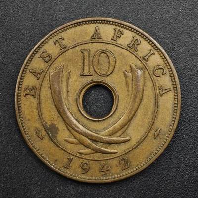 【淘币小摊】实时拍第八百四十九拍   散币银币场   满百包邮可预留二周 每周一统一发货   - 英属东非1942年乔治五世10分铜币
