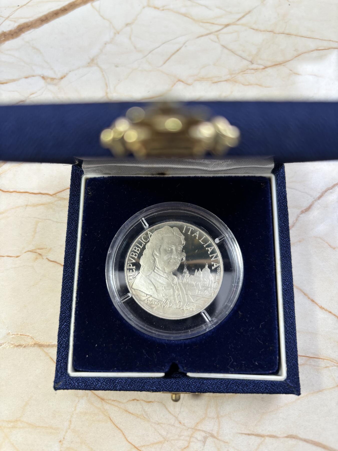 第188期拍卖 意大利1997年画家卡纳莱托5000里拉精制纪念银币，835银，18克