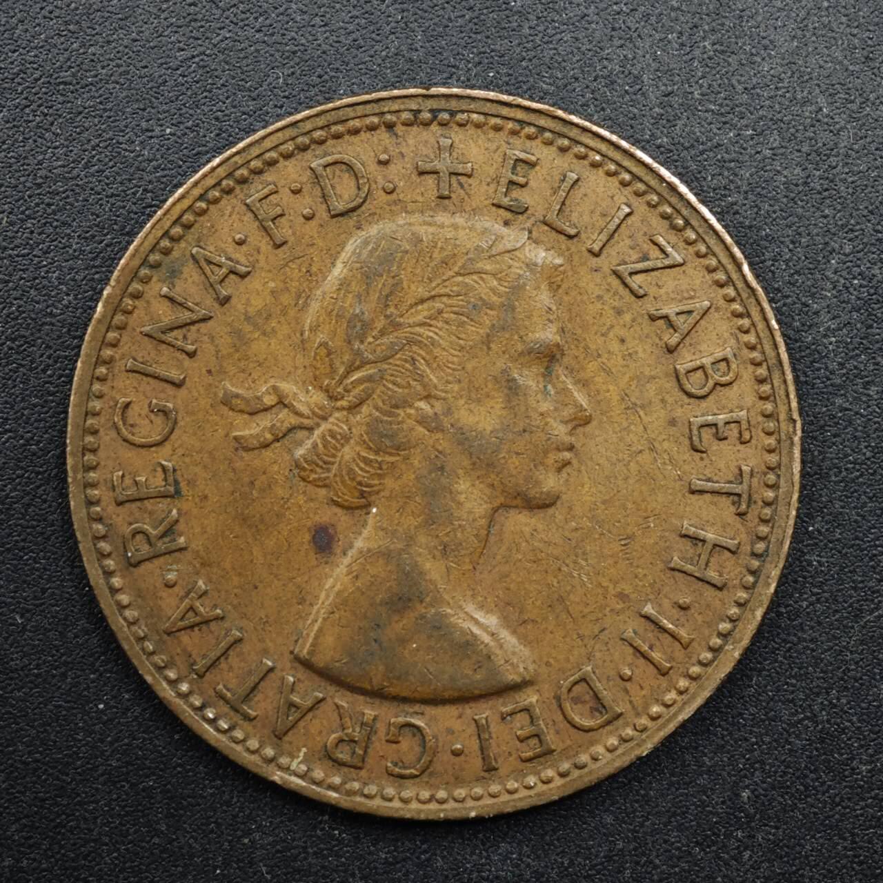 【淘币小摊】实时拍第八百四十九拍   散币银币场   满百包邮可预留二周 每周一统一发货   澳大利亚1955年伊丽莎白二世1便士铜币