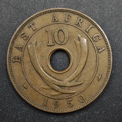 【淘币小摊】实时拍第八百四十九拍   散币银币场   满百包邮可预留二周 每周一统一发货   - 英属东非1950年乔治五世10分铜币
