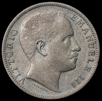 修遠堂世界钱币第101期 - 1907年意大利2里拉银币，少见的品种，9.95g，含银83.5%