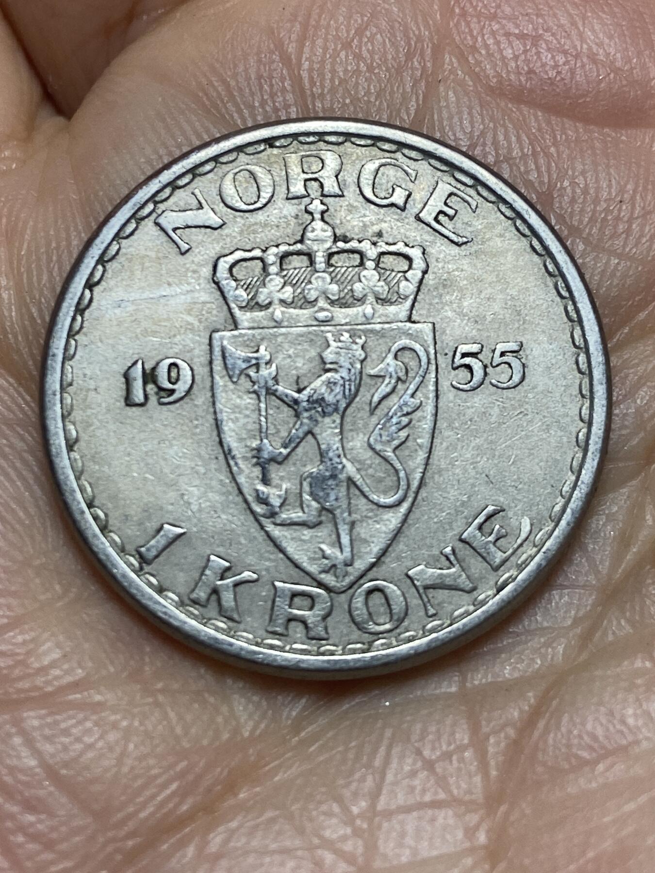 2026年第九场(总第一百七十八场）外国好品散币场(免佣金) 挪威🇳🇴1955年1克朗(哈康七世第四版)