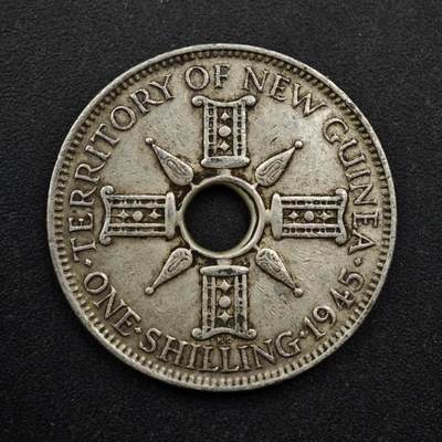 【淘币小摊】实时拍第八百四十九拍   散币银币场   满百包邮可预留二周 每周一统一发货   - 英属几内亚1945年1先令银币