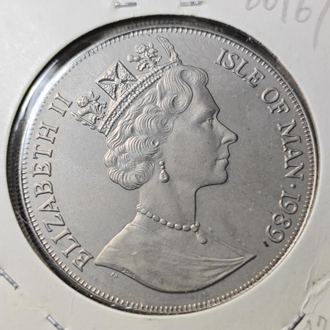 KK钱币收藏小铺  第400期  百期特拍（四拍之四）2月预留时间 周末发货  1989马恩岛1克朗纪念币 赏金号上的叛乱