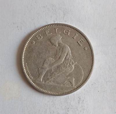 外国硬币 - 比利时1922年阿尔贝一世时期1法郎流通币（荷兰语文本版