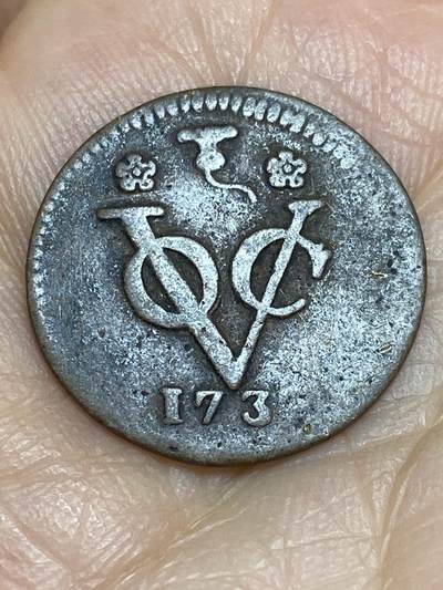 2026年第九场(总第一百七十八场）外国好品散币场(免佣金) - 早期年份古币–荷属东印度1734年1杜伊特(西弗里斯兰尖底盾徽版)