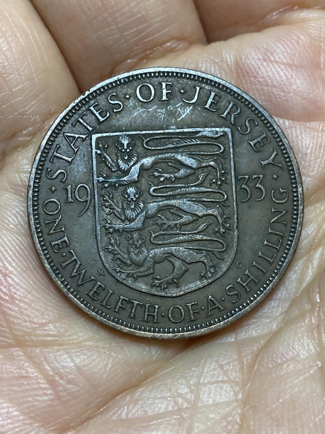 2026年第九场(总第一百七十八场）外国好品散币场(免佣金) 英属泽西岛🇯🇪1933年1/12先令(乔治五世第三版)