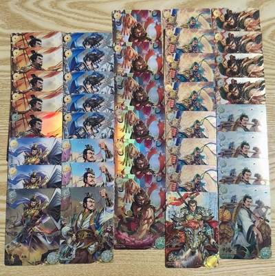 光影卡牌第28期，各家亲签，各家套卡，持续收拍品 - 卡游三国多宫卡38张，刘关张＋赵云＋曹操＋吕布，普卡＋彩闪