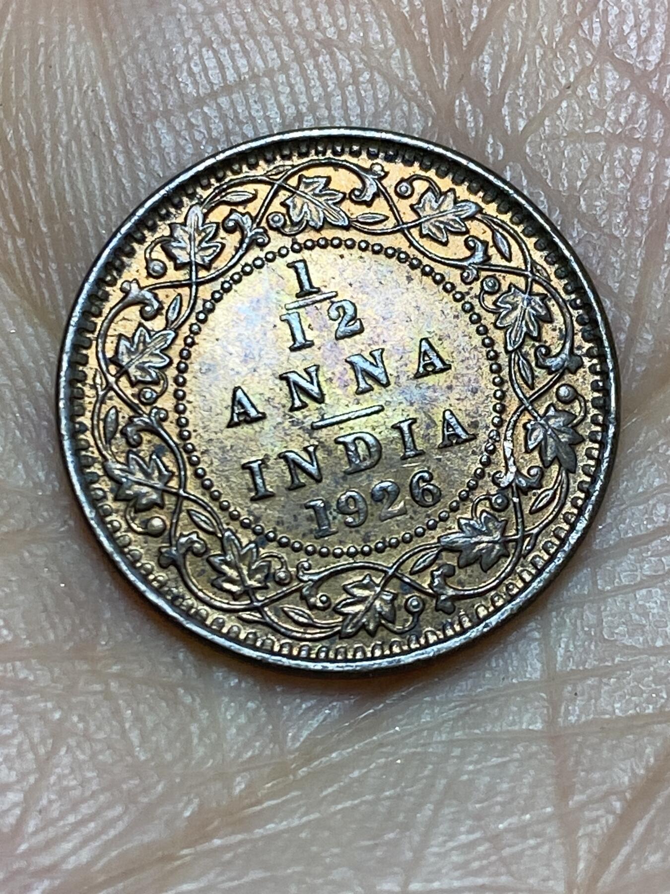 2026年第九场(总第一百七十八场）外国好品散币场(免佣金) 带光好品–英属印度1926年1/12安娜(乔治五世时期，c版加尔各答造)