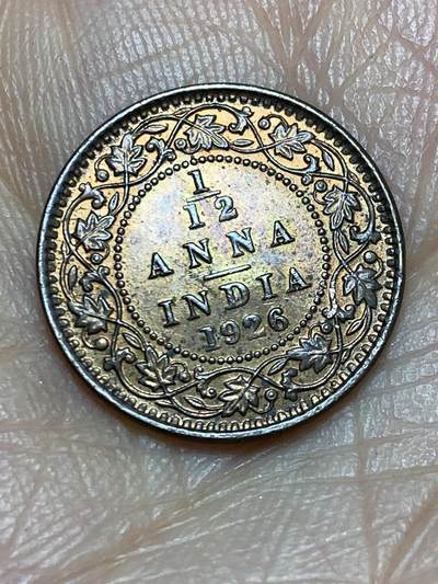 2026年第九场(总第一百七十八场）外国好品散币场(免佣金) - 带光好品–英属印度1926年1/12安娜(乔治五世时期，c版加尔各答造)