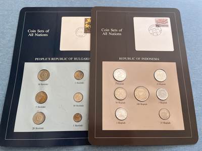 咖啡豆•收藏 2025年Jan_22th世界各国富兰克林套币拍卖 - 保加利亚/印度尼西亚-世界各国UNC硬币套币富兰克林包装