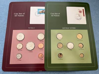 咖啡豆•收藏 2025年Jan_22th世界各国富兰克林套币拍卖 - 图瓦卢/秘鲁-世界各国UNC硬币套币富兰克林包装