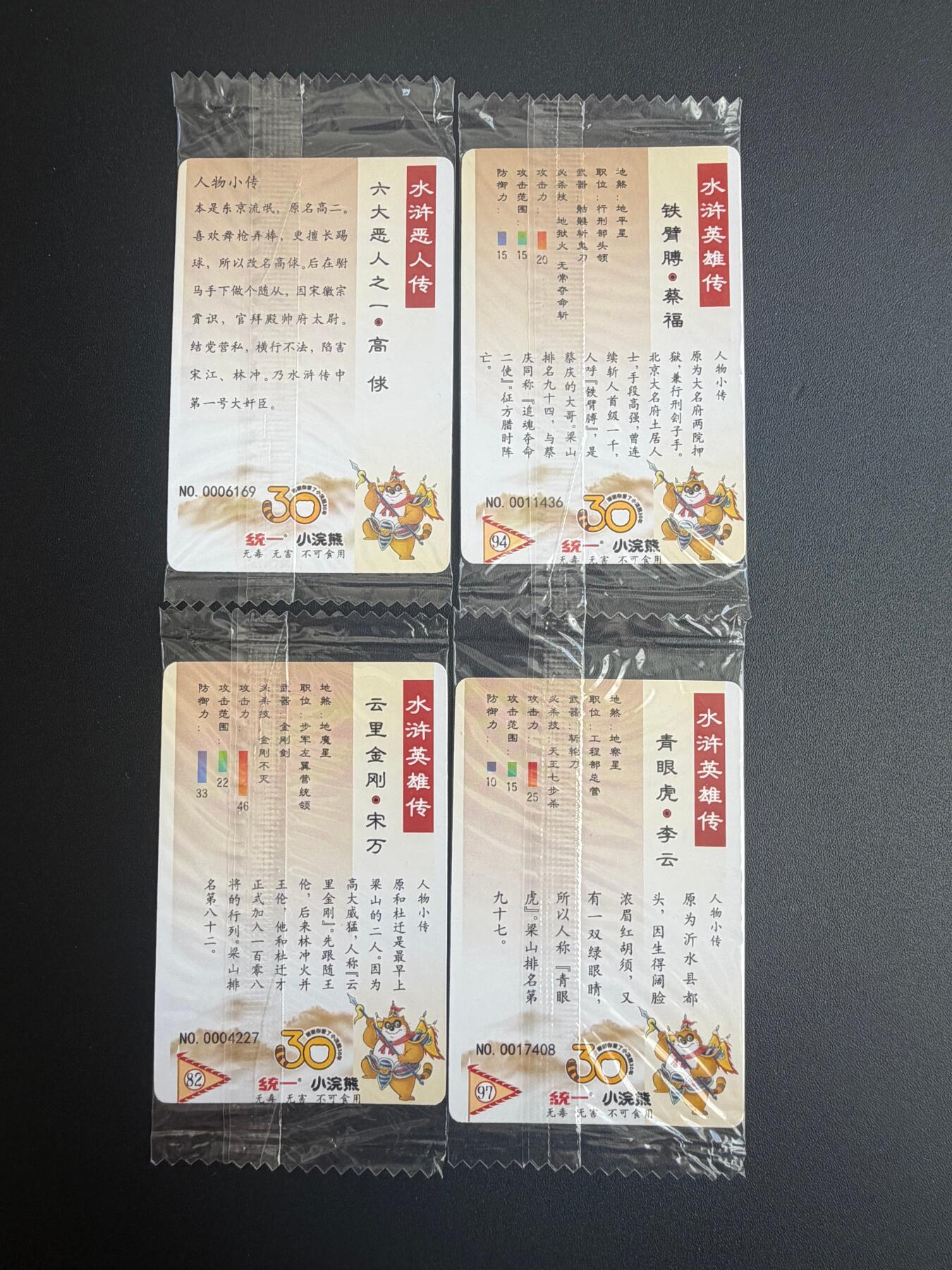 NO.21 好又多金牌大场，新店点关注不迷路！每周一站式配齐，方便凑单！（周6晚8点截拍，卖家送拍0抽成！） 小浣熊30周年 水浒英雄传 小编号普卡 原袋