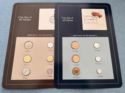 咖啡豆•收藏 2025年Jan_22th世界各国富兰克林套币拍卖 - 马尔代夫/尼加拉瓜-世界各国UNC硬币套币富兰克林包装