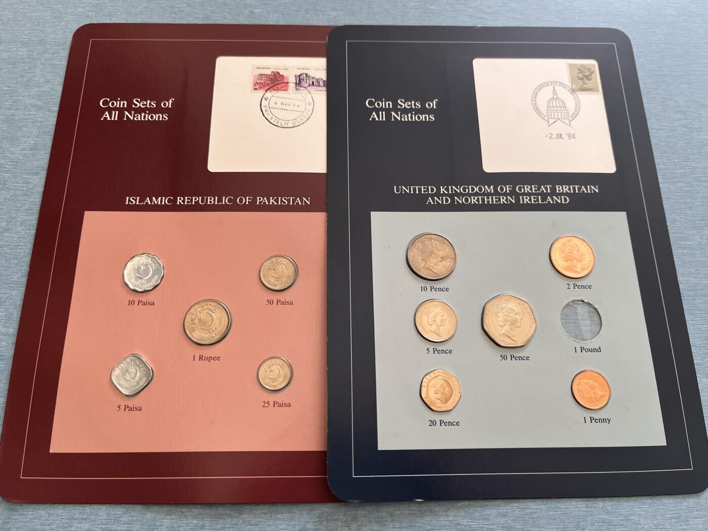 咖啡豆•收藏 2025年Jan_22th世界各国富兰克林套币拍卖 巴基斯坦/英国-世界各国UNC硬币套币富兰克林包装 如图英国少一枚