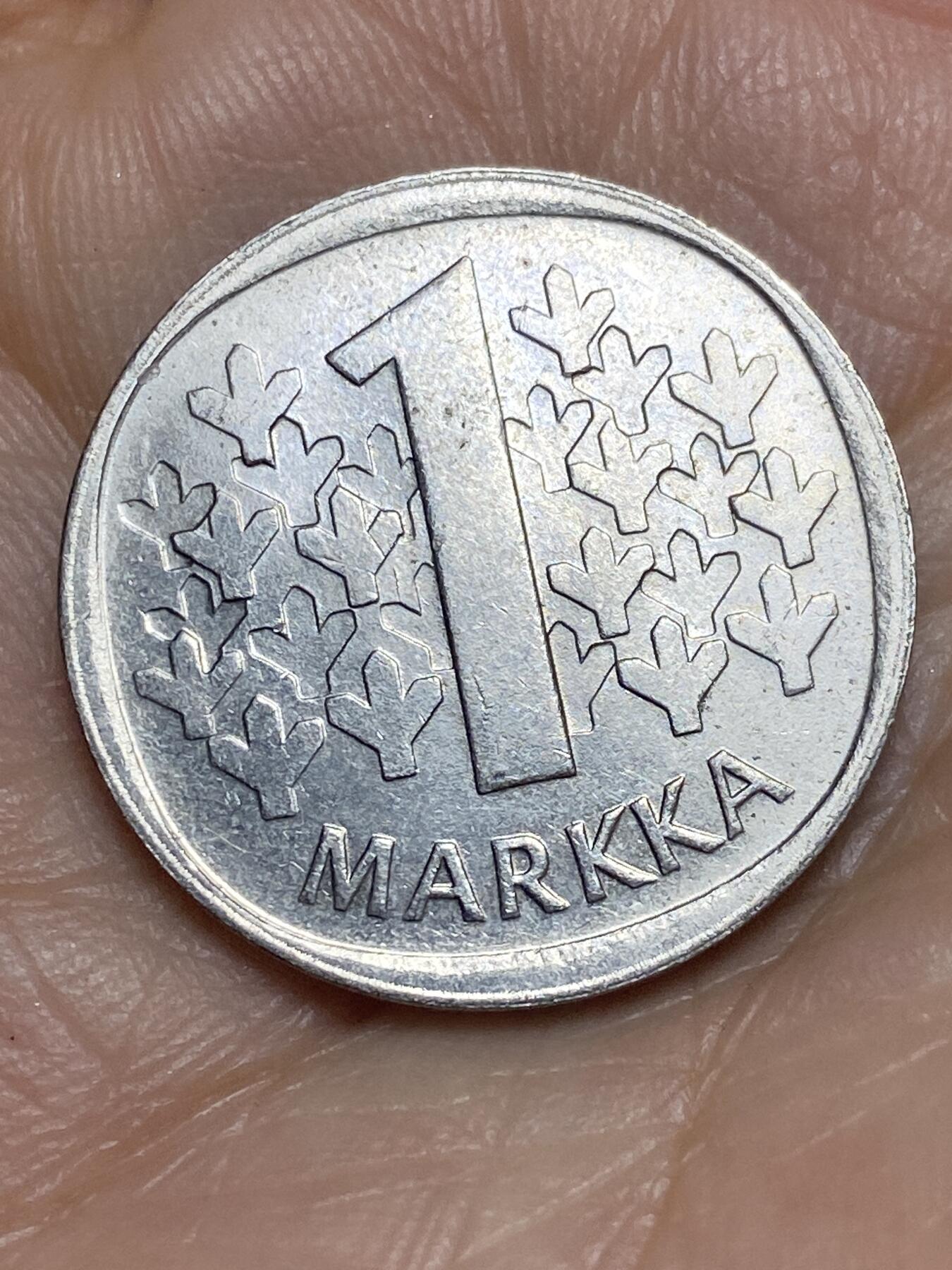 2026年第九场(总第一百七十八场）外国好品散币场(免佣金) 芬兰🇫🇮1990年1马克(1963–2001年第二版，M标)